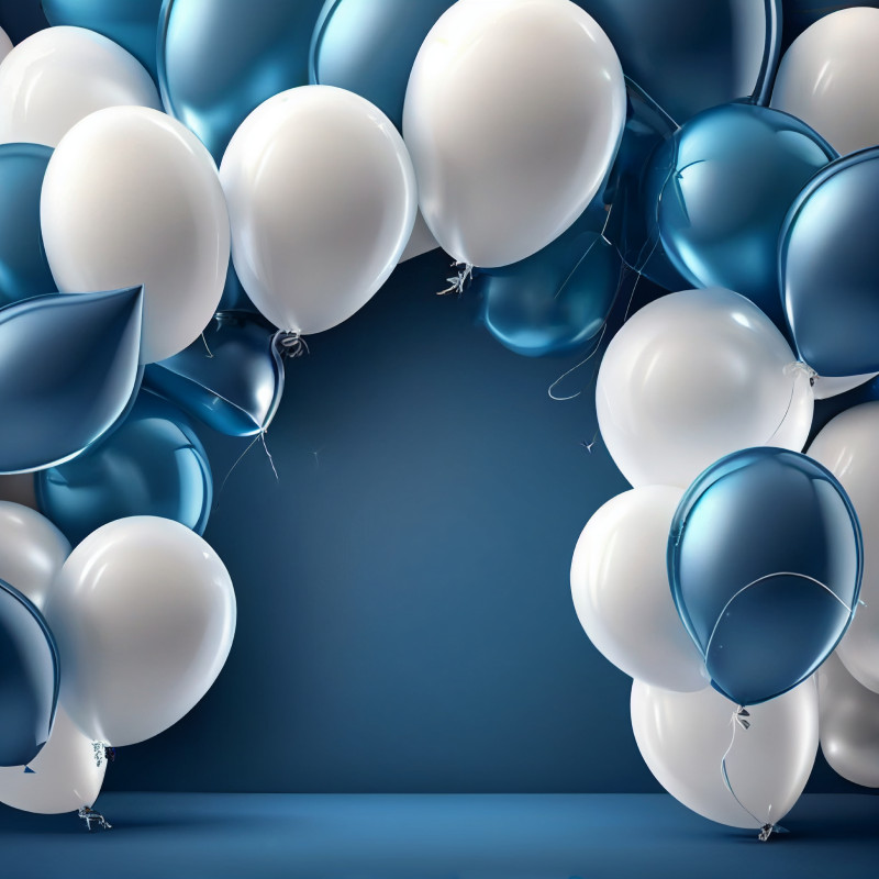 Blue and White Birthday Card Background