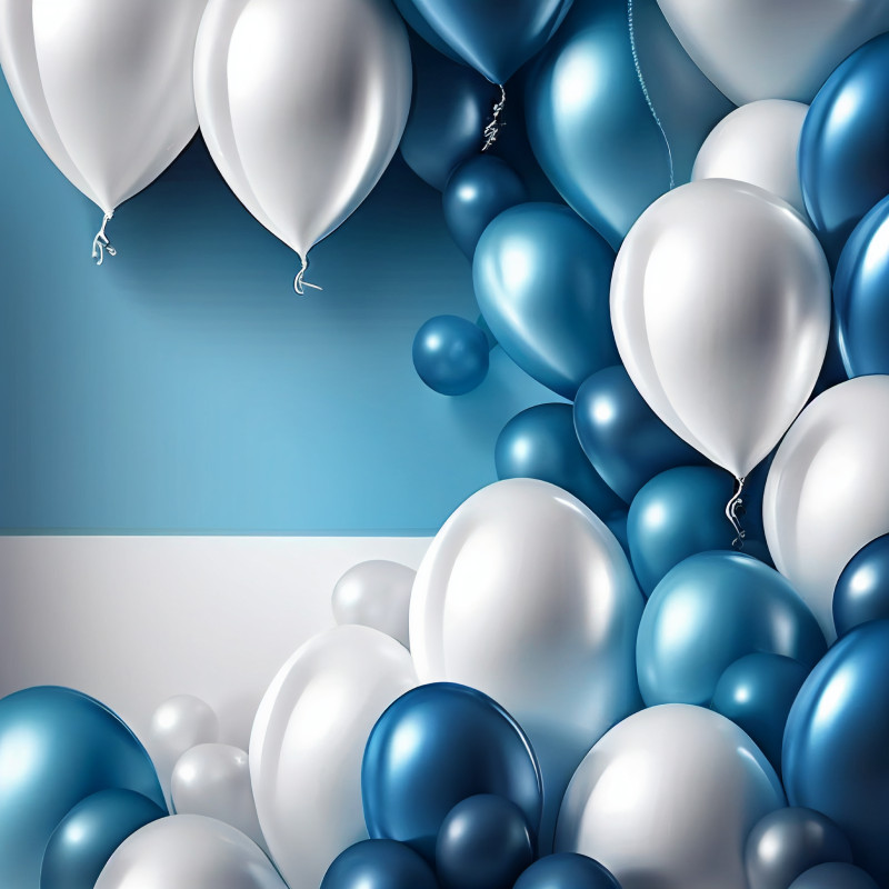 Blue and White Happy Birthday Card Background
