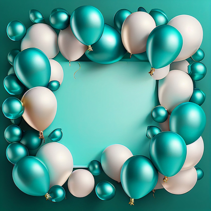 Turquoise and White Birthday Card Background