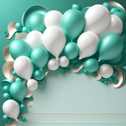 Turquoise and White Birthday Background