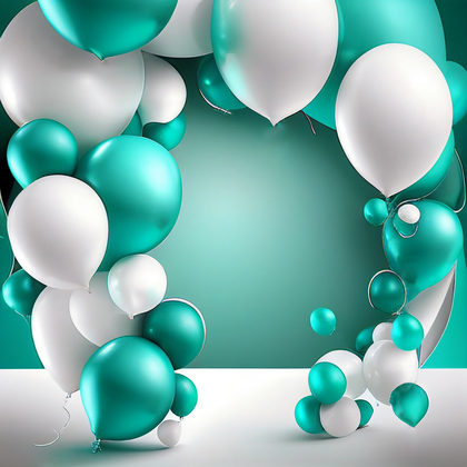 Turquoise and White Happy Birthday Card Background