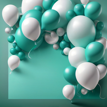 Turquoise and White Birthday Background Image