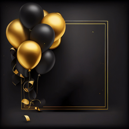 Black and Gold Happy Birthday Background