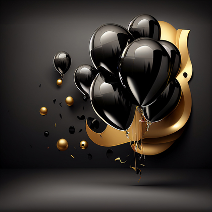 Black and Gold Happy Birthday Card Background