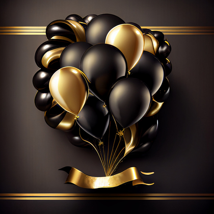 Black and Gold Happy Birthday Background