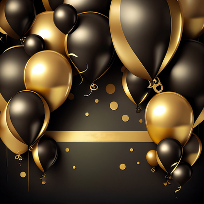 Black and Gold Birthday Card Background