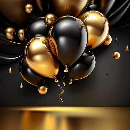 Black and Gold Birthday Background