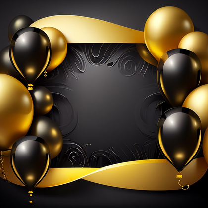 Black and Gold Birthday Card Background