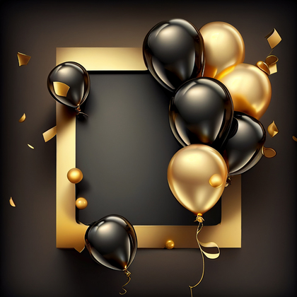 Black and Gold Happy Birthday Card Background