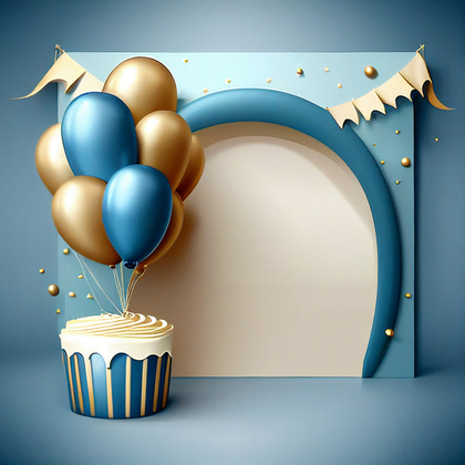 Blue and Gold Birthday Background