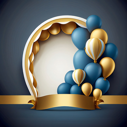Blue and Gold Birthday Background