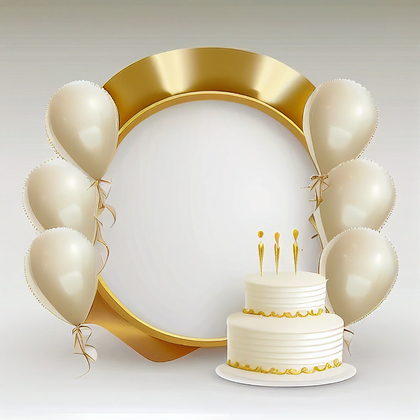 Gold and Ivory Happy Birthday Background