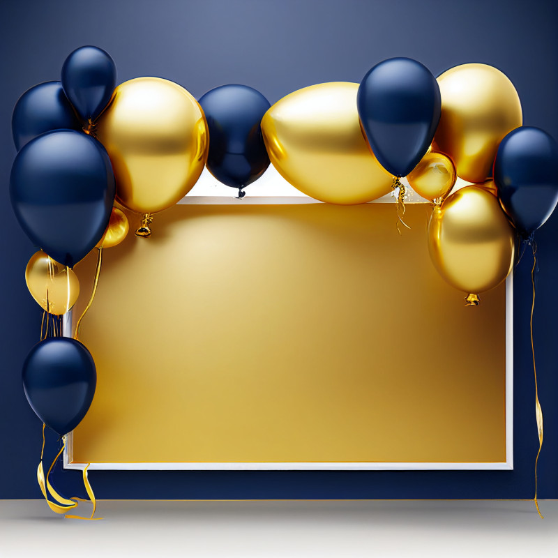 Navy and Gold Happy Birthday Background
