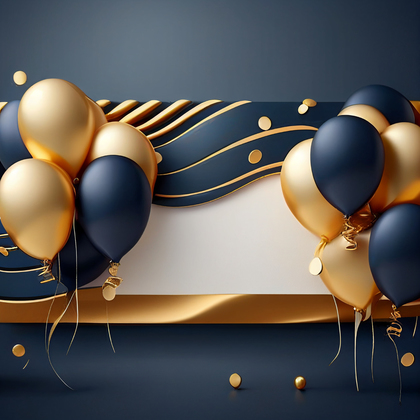 Navy and Gold Birthday Background Image