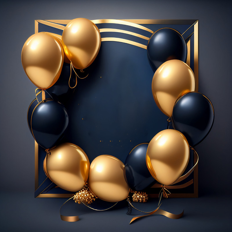 Navy and Gold Birthday Card Background Image