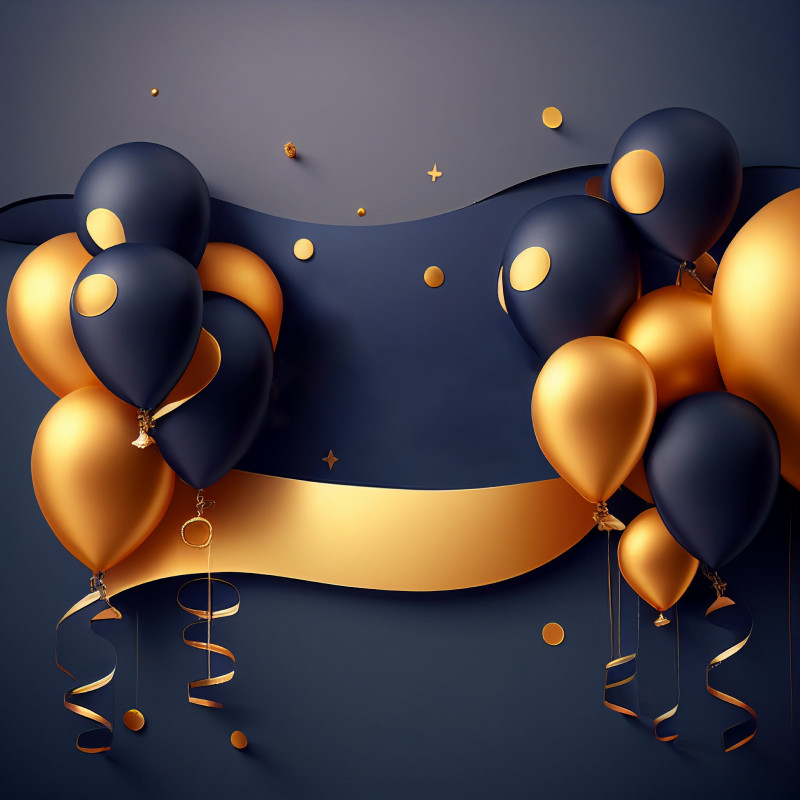 Navy and Gold Birthday Card Background