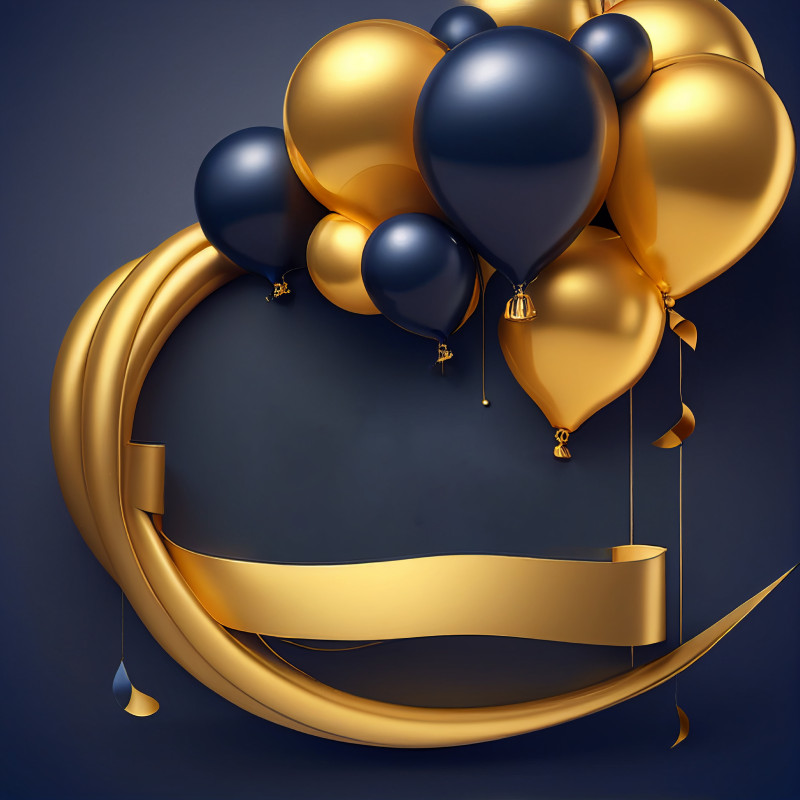 Navy and Gold Happy Birthday Card Background