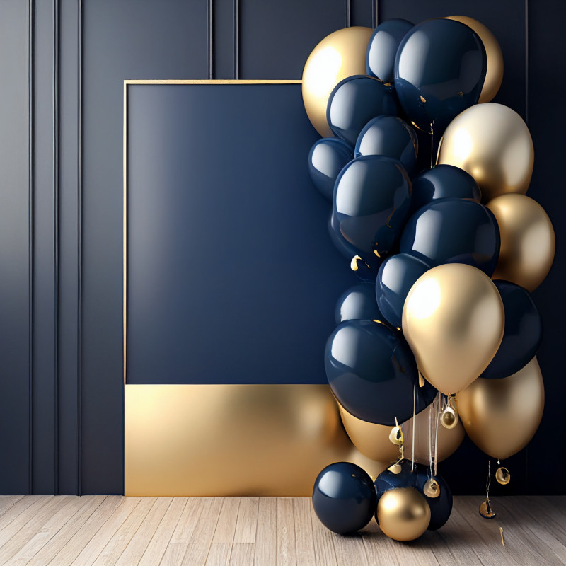 Navy and Gold Birthday Background Image