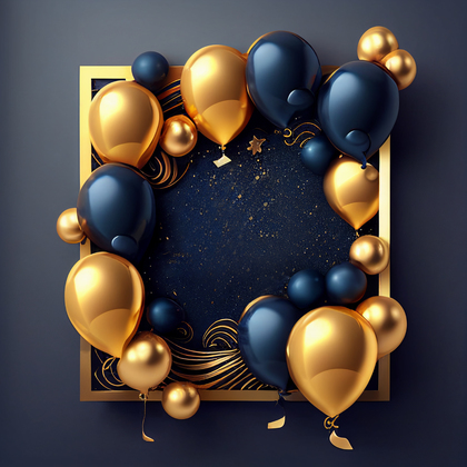 Navy and Gold Birthday Card Background Image