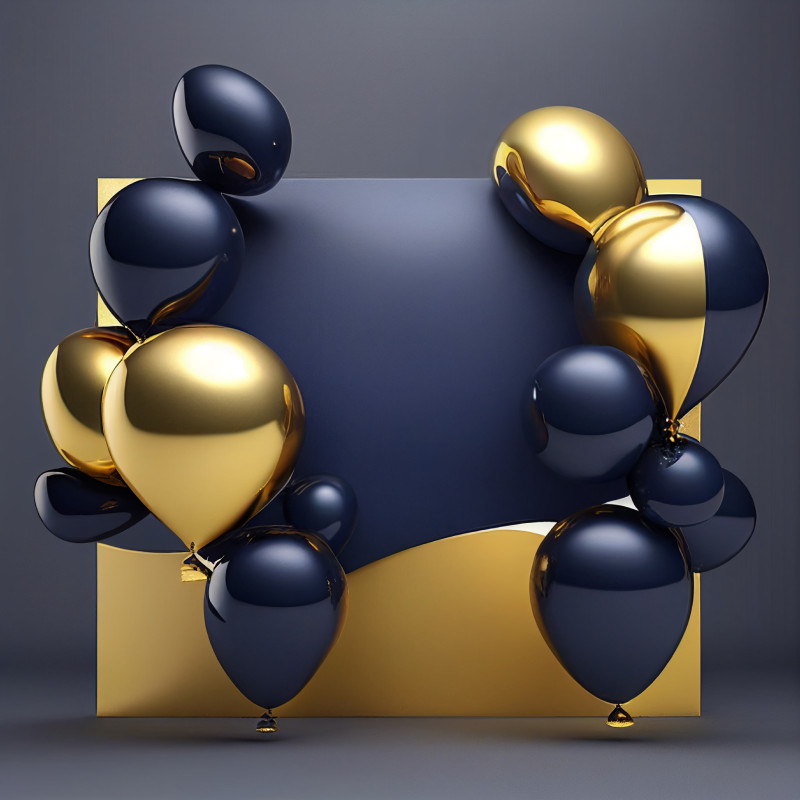 Navy and Gold Happy Birthday Card Background Image