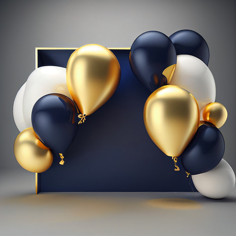 Navy and Gold Happy Birthday Background