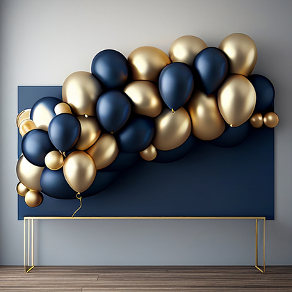 Navy and Gold Birthday Card Background