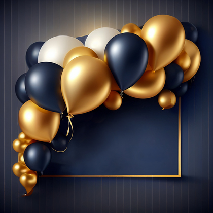 Navy and Gold Happy Birthday Card Background