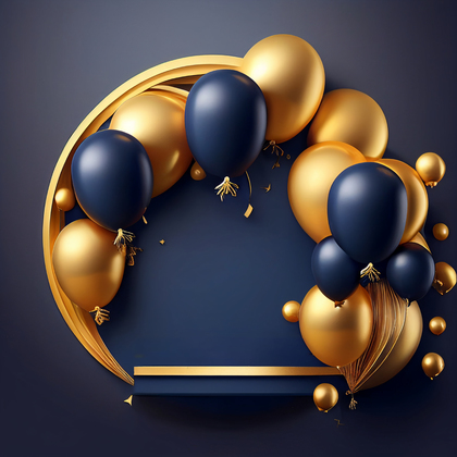 Navy and Gold Birthday Background Image