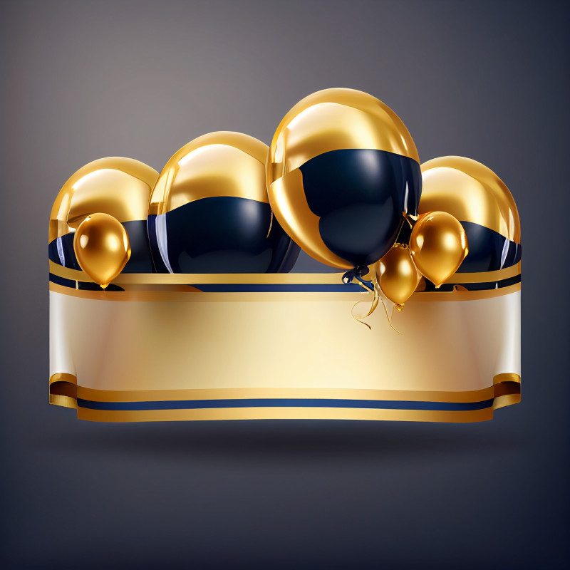 Navy and Gold Happy Birthday Background Image