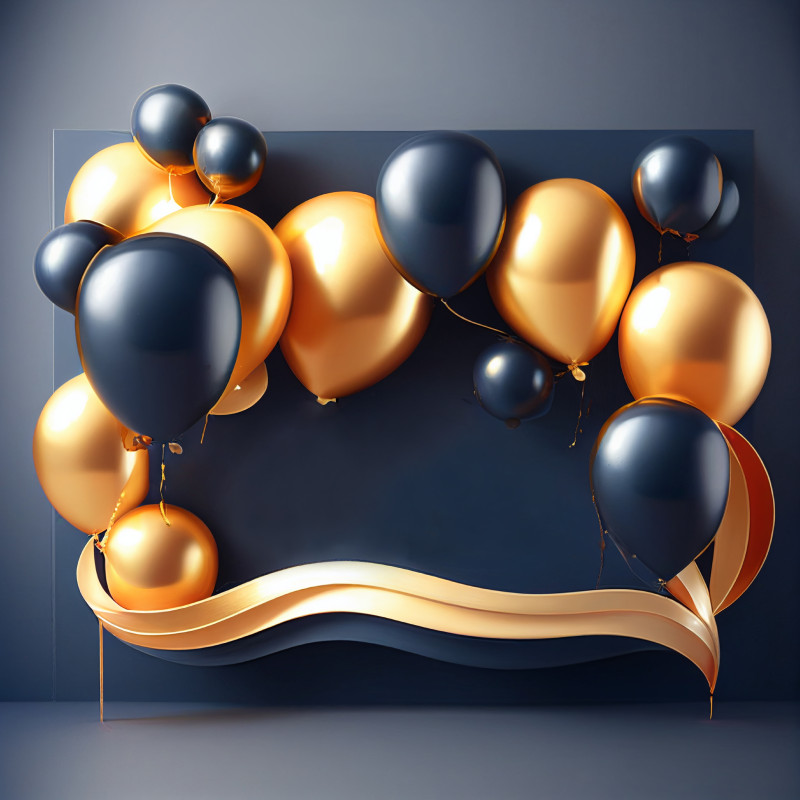 Navy and Gold Birthday Card Background Image