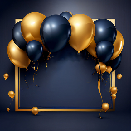 Navy and Gold Happy Birthday Card Background Image
