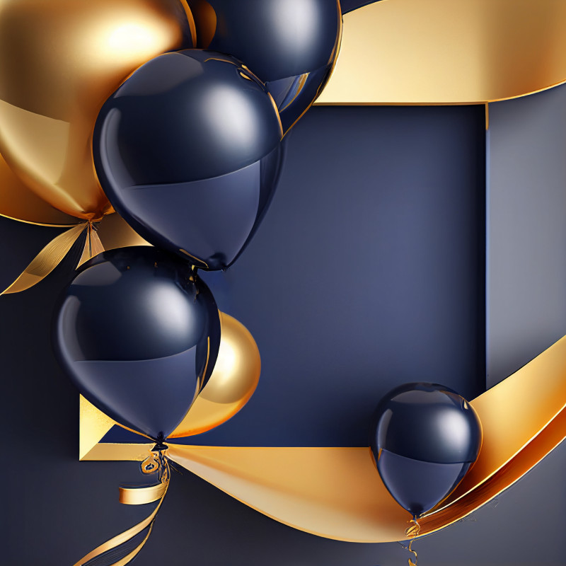 Navy and Gold Birthday Background