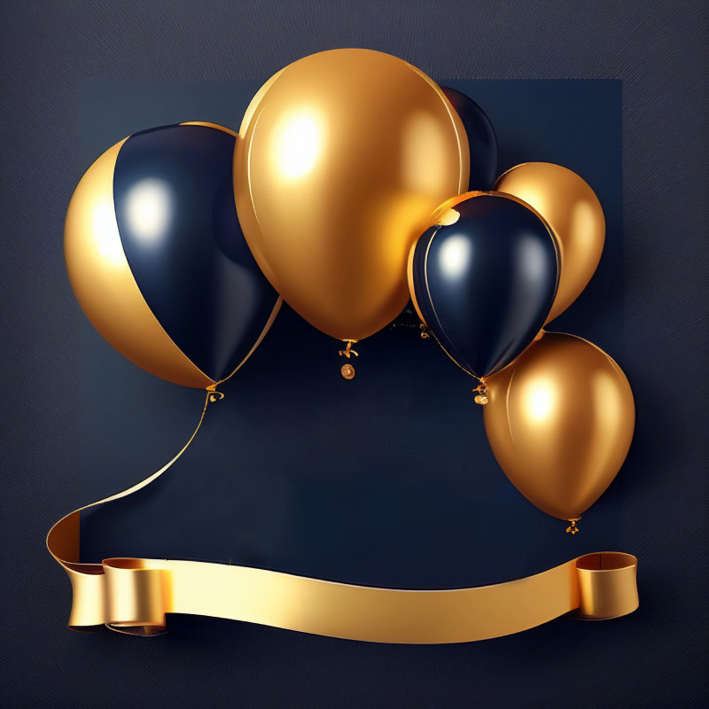 Navy and Gold Birthday Card Background