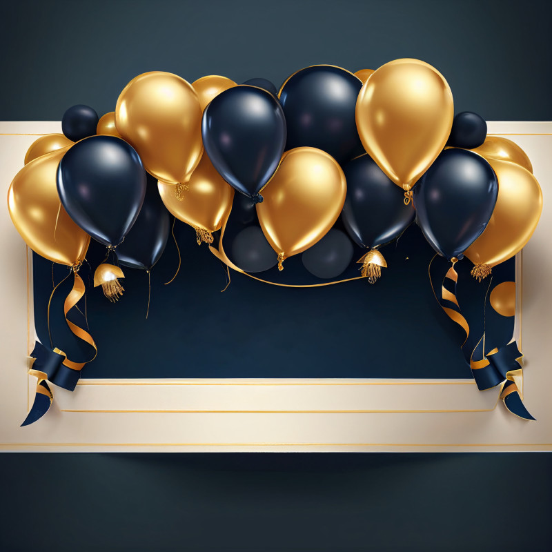 Navy and Gold Birthday Card Background Image