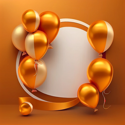 Orange and Gold Birthday Card Background