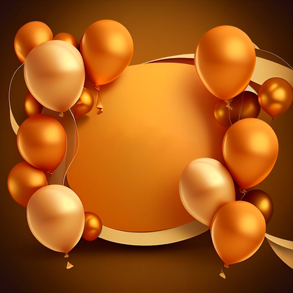Orange and Gold Happy Birthday Card Background Image