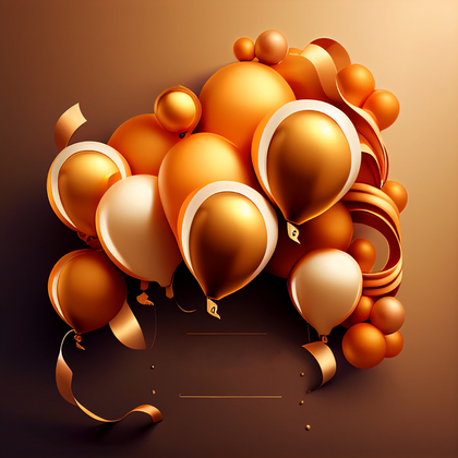 Orange and Gold Happy Birthday Background