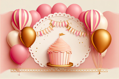 Pink and Gold Birthday Card Background