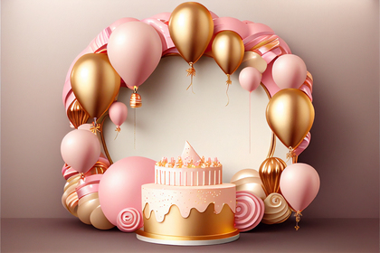 Pink and Gold Happy Birthday Background