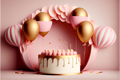 Pink and Gold Happy Birthday Background