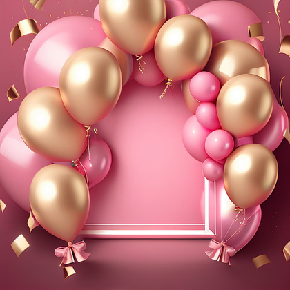 Pink and Gold Happy Birthday Card Background