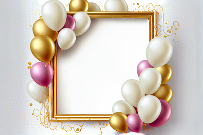 Pink Gold and White Happy Birthday Card Background Image