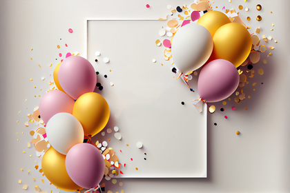 Pink Gold and White Happy Birthday Background