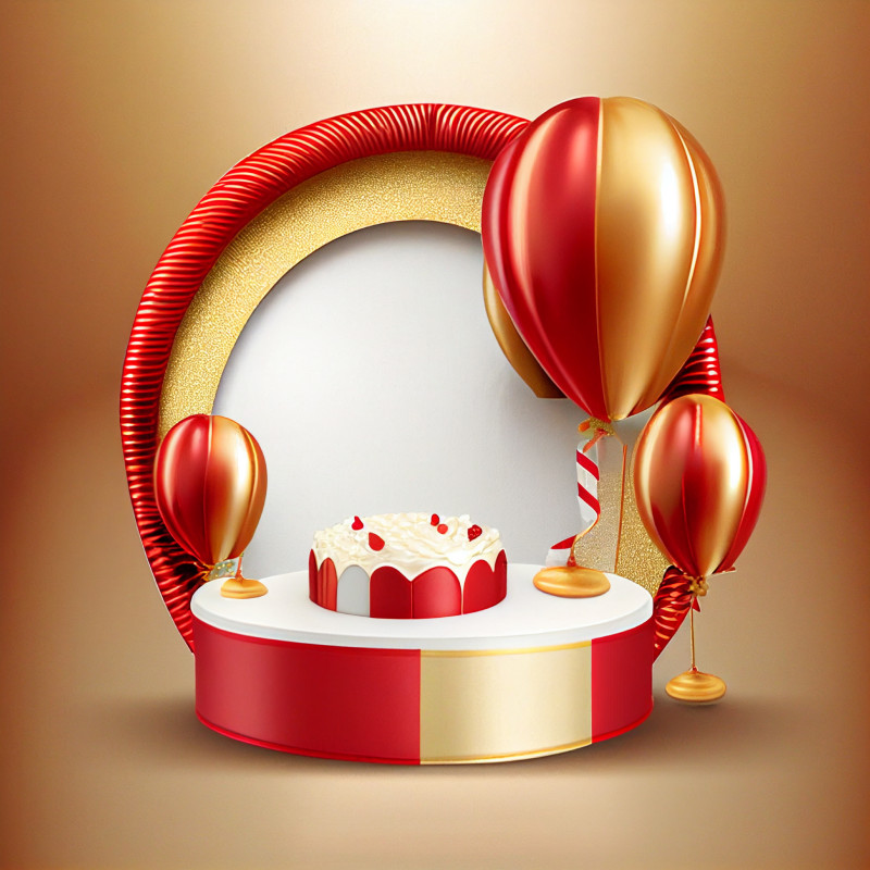 Red and Gold Birthday Card Background Image