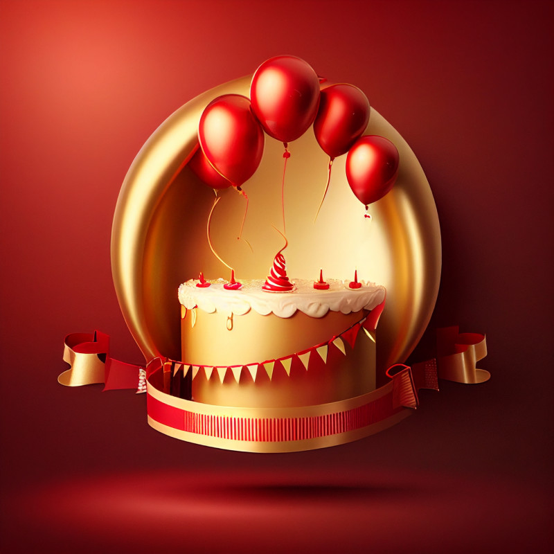 Red and Gold Birthday Background