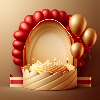 Red and Gold Happy Birthday Background