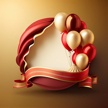 Red and Gold Birthday Background Image