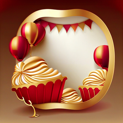 Red and Gold Happy Birthday Background Image