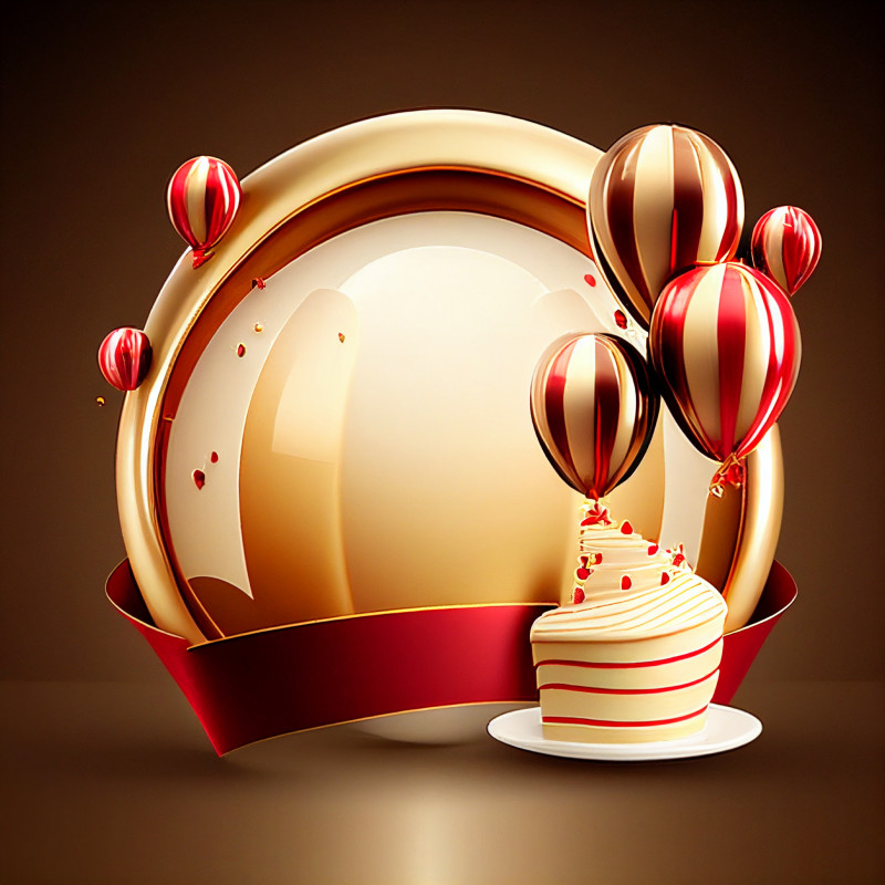 Red and Gold Birthday Card Background Image