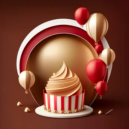 Red and Gold Happy Birthday Background